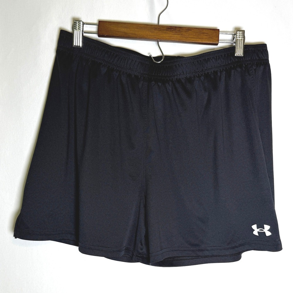 Under Armour HeatGear Womens Shorts XL Black Loose Fit Athletic Workout Running